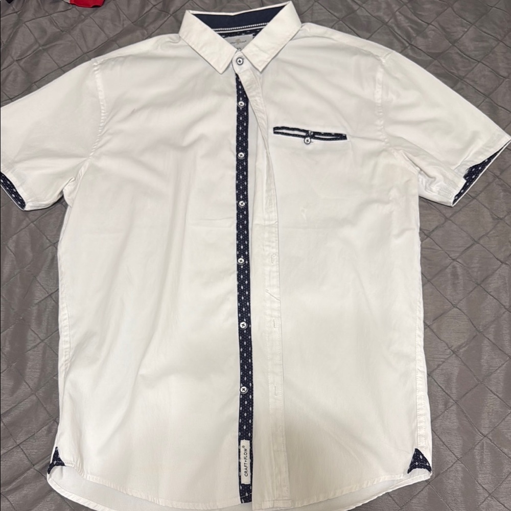 Men's White Shirt with Black Accents